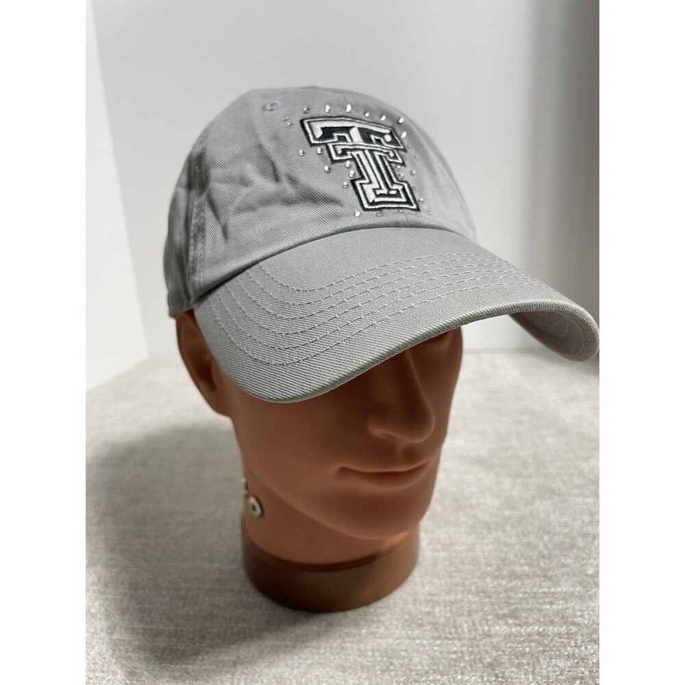 Texas Tech Cap Raiders Adult Gray Strap Back College Football Bedazzle
